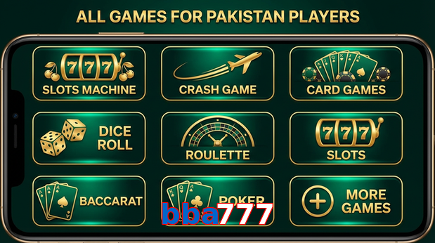 Main screen of Bba777 games page for PK players